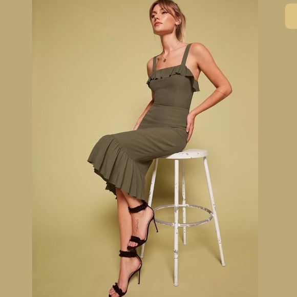 Reformation Dresses & Skirts - Reformation Frida Dress size 2 - Army green